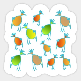 Lots of funny birds Sticker